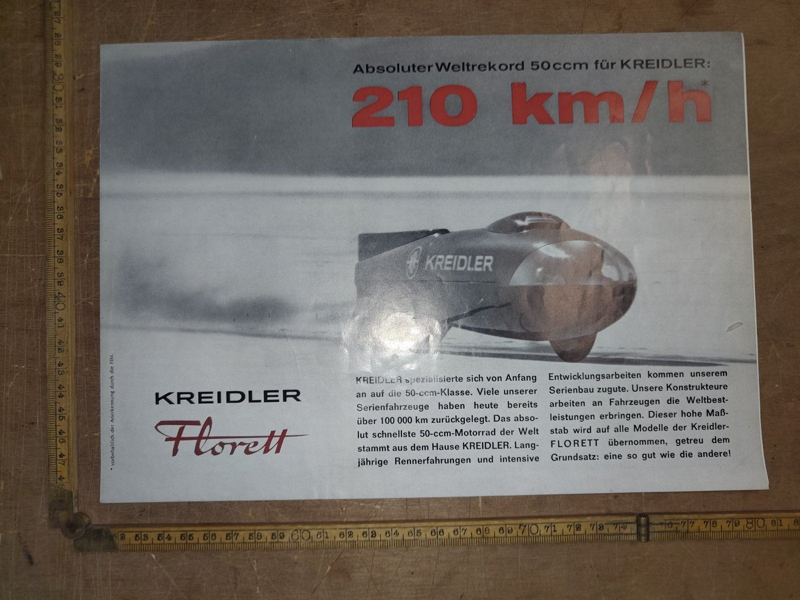 Kreidler 210 km/h brochure 1966, Ophalen of Verzenden, Gebruikt