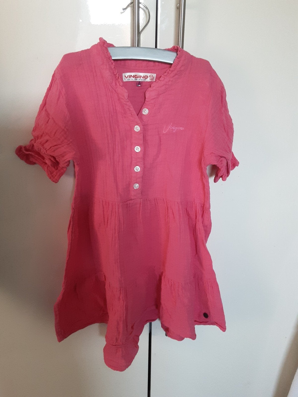 Roze zomerjurk Vingino maat 128, Kinderen en Baby's, Kinderkleding | Maat 128, Meisje, Ophalen of Verzenden, Zo goed als nieuw