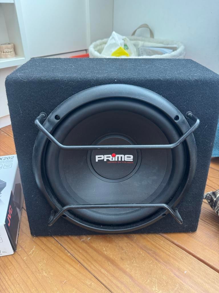 Caliber BC112SA subwoofer met JVC KS-AX202 versterker, Ophalen of Verzenden, Gebruikt
