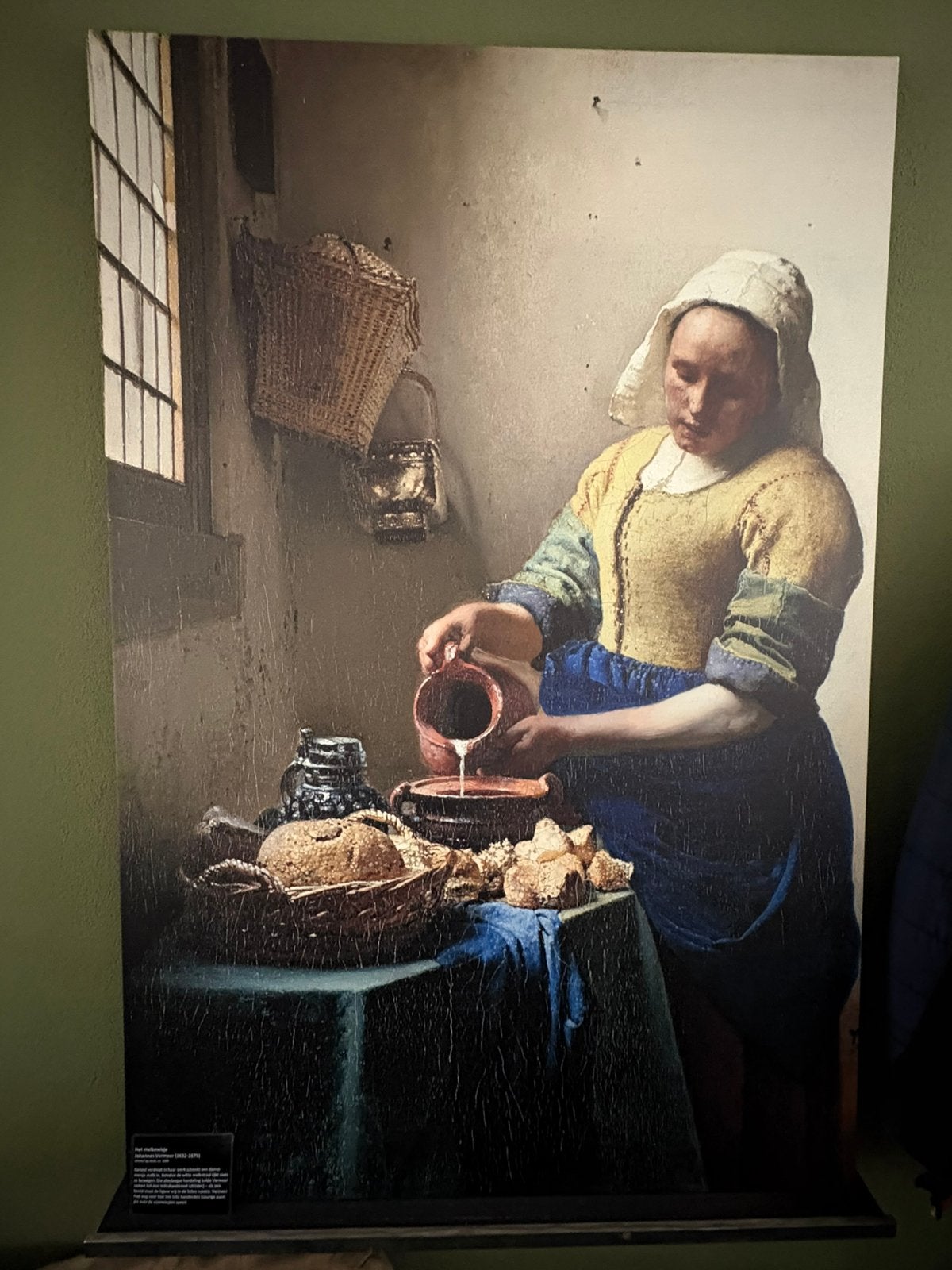 Het melkmeisje van J Vermeer, Ophalen, Schilderij, Meerkleurig, Nieuw
