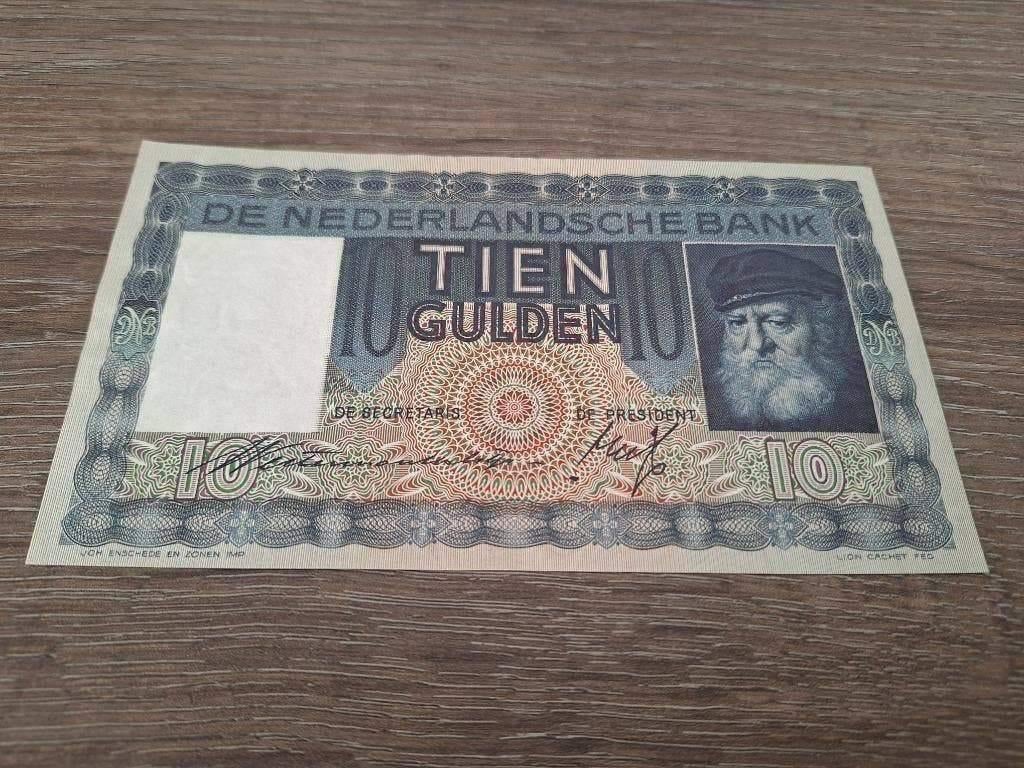 Vrijwel UNC biljet 10 gulden Grijsaard 1938, PL36a, Ophalen of Verzenden, 10 gulden