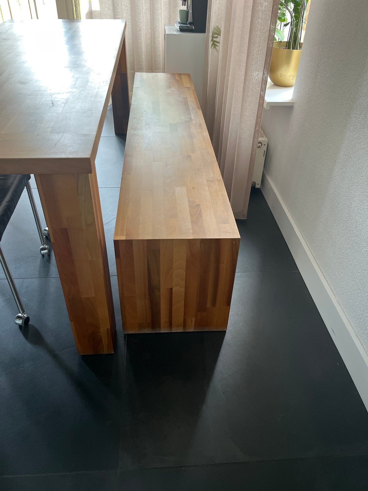 Massief Mango Houten Bank voor Eettafel, Ophalen, Gebruikt, Minder dan 75 cm, 150 tot 200 cm