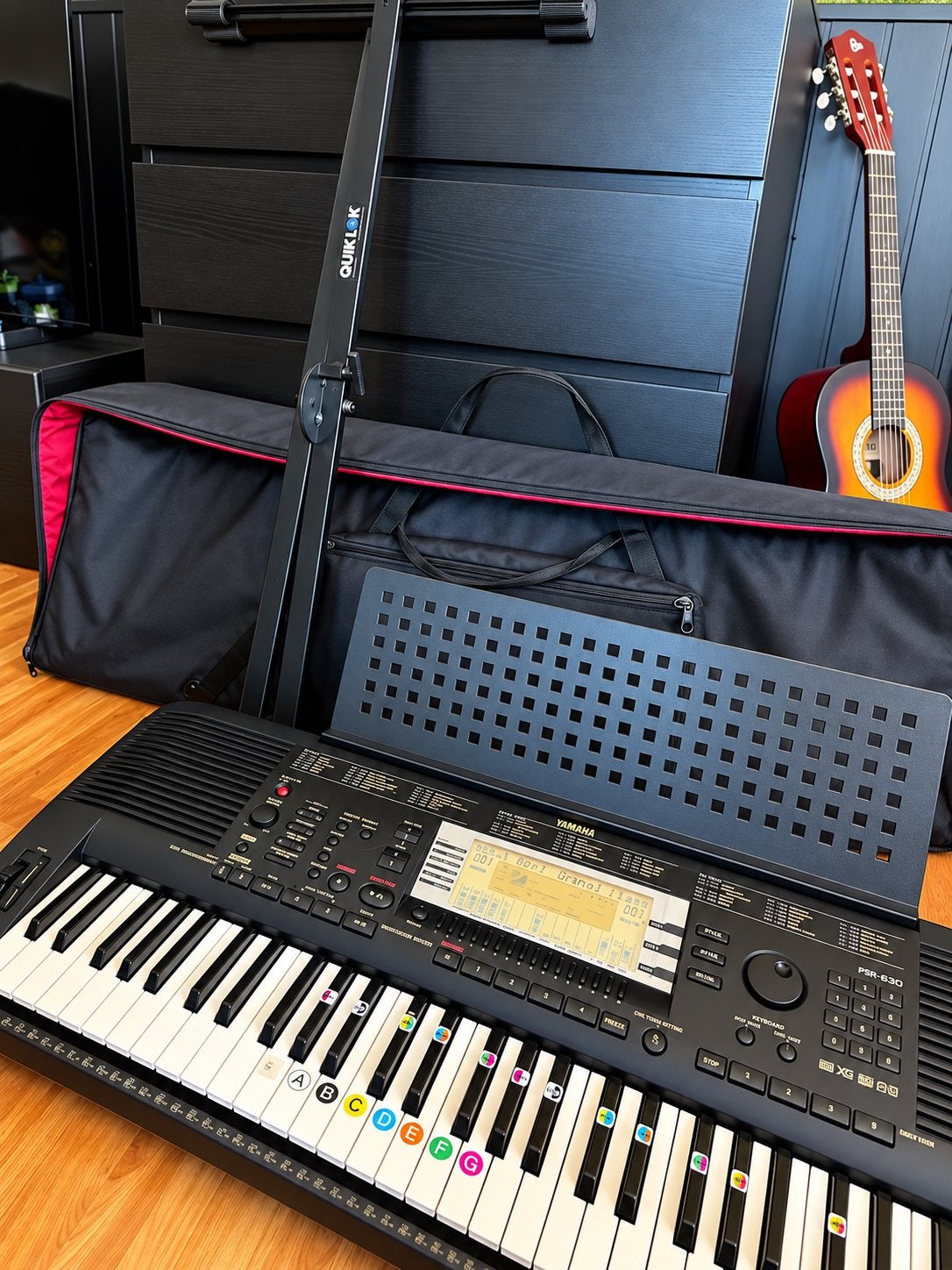 Yamaha PSR-630 keyboard compleet met standaard en hoes, Ophalen, Yamaha, Aanslaggevoelig, 61 toetsen