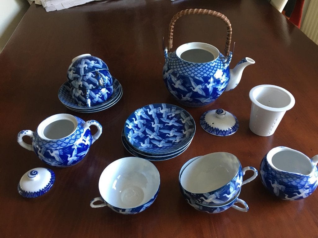 9 Delig Japans Theeservies, Antiek en Kunst, Ophalen of Verzenden
