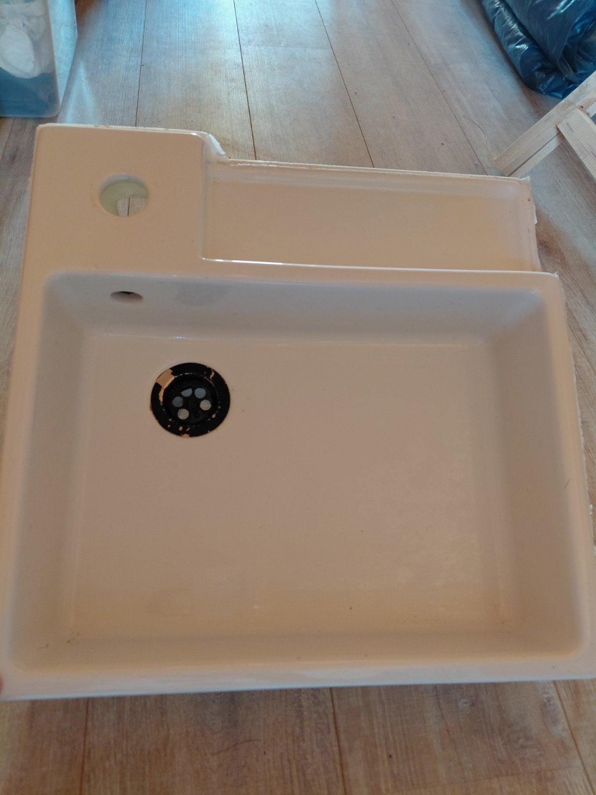 IKEA LILLÅNGEN wasbak met sifon en stop, Ophalen, IKEA, Steen/keramiek, Wit