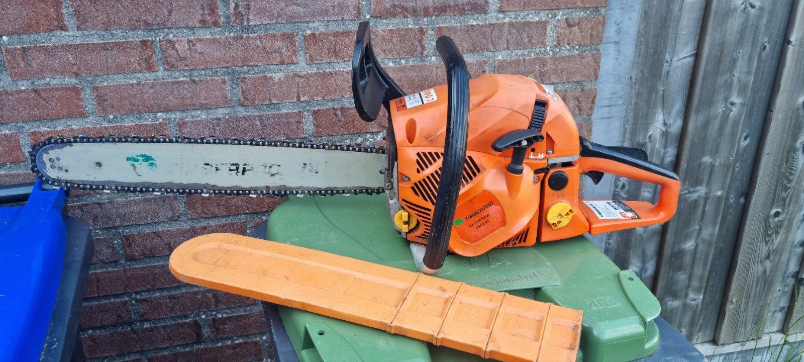 Timberpro benzine kettingzaag met 48,5 cm blad, Ophalen, Gebruikt, Benzine, Timberpro