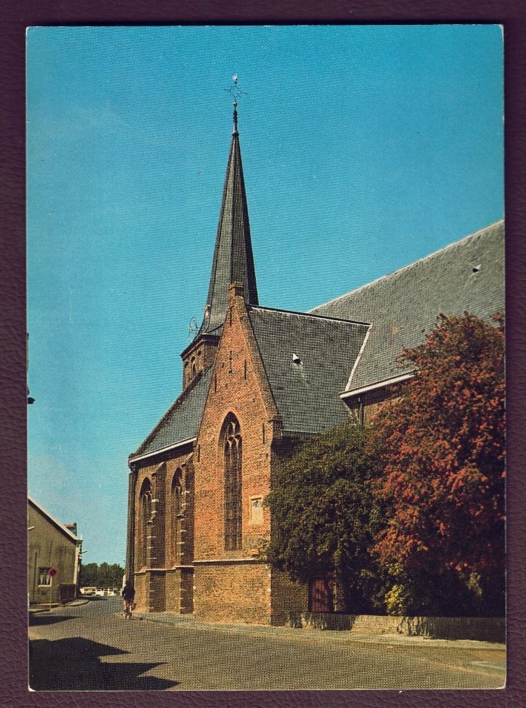 Strijen (Z.H.) - Kerk (fietster) - 1974 - Ong., Ophalen of Verzenden, 1960 tot 1980, Ongelopen, Zuid-Holland