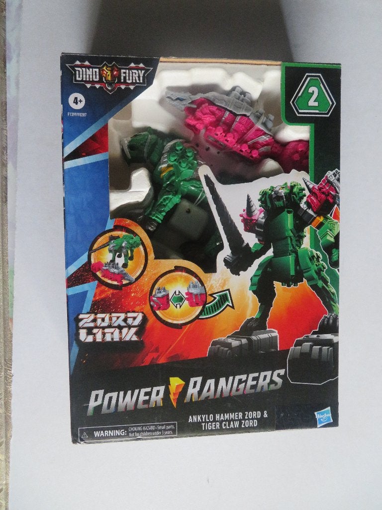 POWER RANGERS-DINO FURY -ANKYLO HAMMERZORD & TIGER CLAW ZORD, Ophalen of Verzenden, Zo goed als nieuw