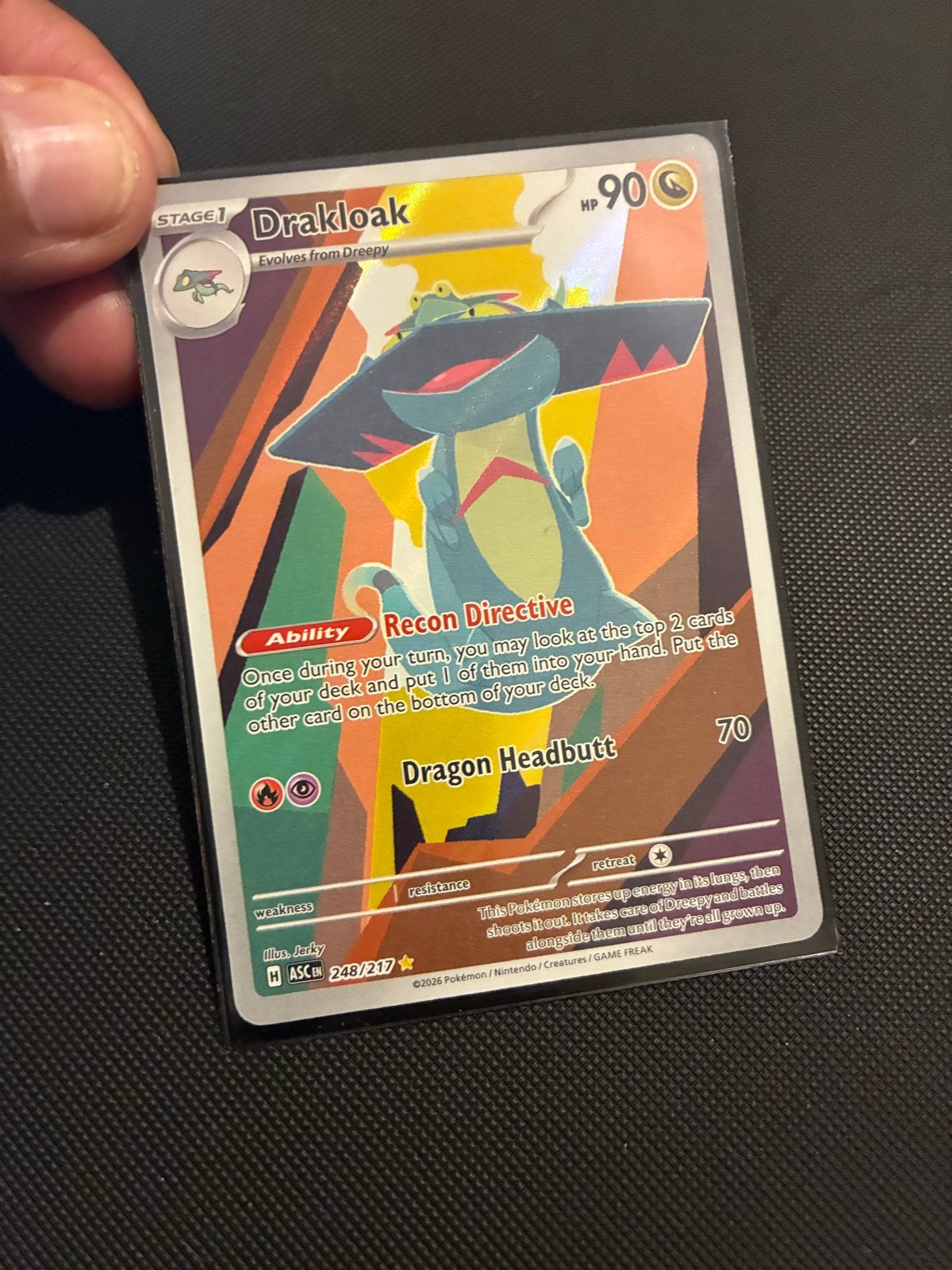Drakloak Pokémon Kaart - Full Art (248/217) Ascended Heroes, Ophalen, Zo goed als nieuw, Losse kaart