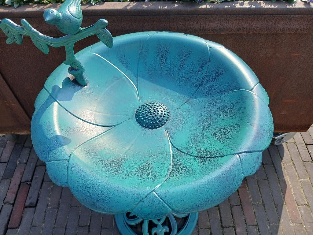 Kunststof waterschaal voor tuinvogels – groen – 83 cm hoog, Tuin en Terras, Vogelhuisjes en Vogelbaden, Nieuw, Ophalen of Verzenden