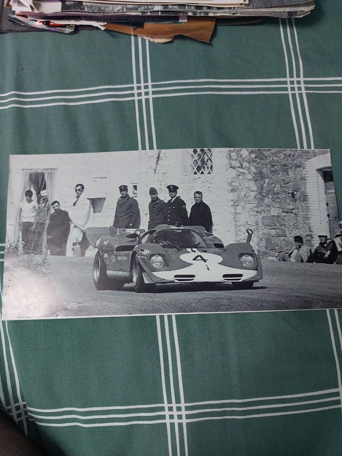 Zeldzame vintage foto van raceauto met nummer 4, Ophalen of Verzenden, Gebruikt, Auto's