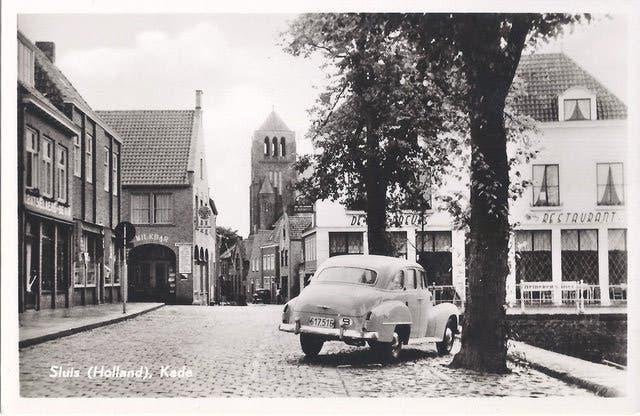 Sluis - Kade - Standard Vanguard - fotokaart - Korenbeurs, Verzenden, 1940 tot 1960, Ongelopen, Zeeland