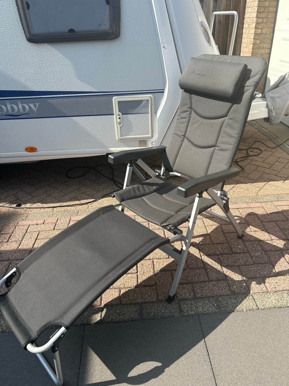 Isabella campingstoel met voetenbankje, Ophalen, Gebruikt, Campingstoel