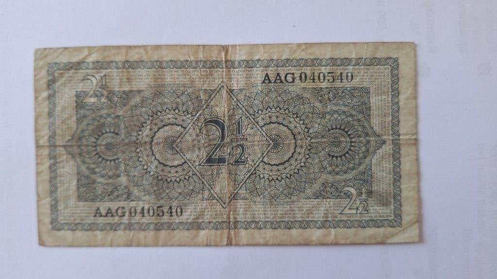 2 1/2 gulden  3 letters  AAG, Postzegels en Munten, Bankbiljetten | Nederland, Verzenden, 2½ gulden, Los biljet