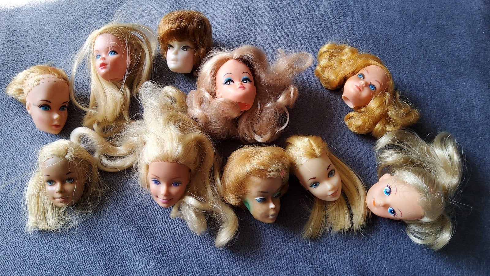 10 Vintage Barbie Mattel hoofd en andere Tienerpop hoofden., Ophalen of Verzenden, Gebruikt, Pop