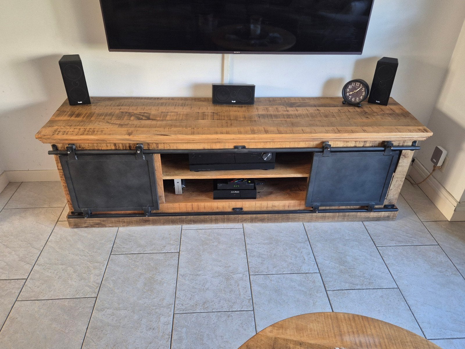 mango houten tv meubel, Ophalen, 150 tot 200 cm, Zo goed als nieuw, Minder dan 100 cm