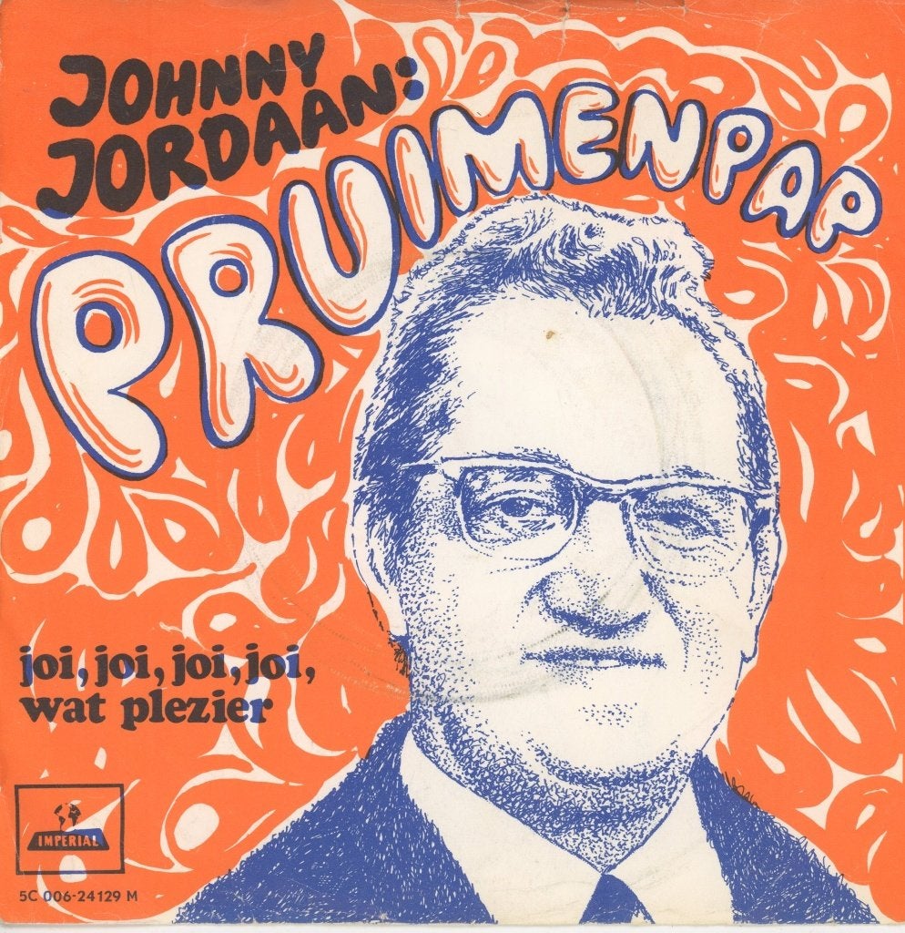 S Johnny Jordaan - Pruimenpap, Gebruikt, 7 inch, Ophalen of Verzenden, Inclusief binnenhoes