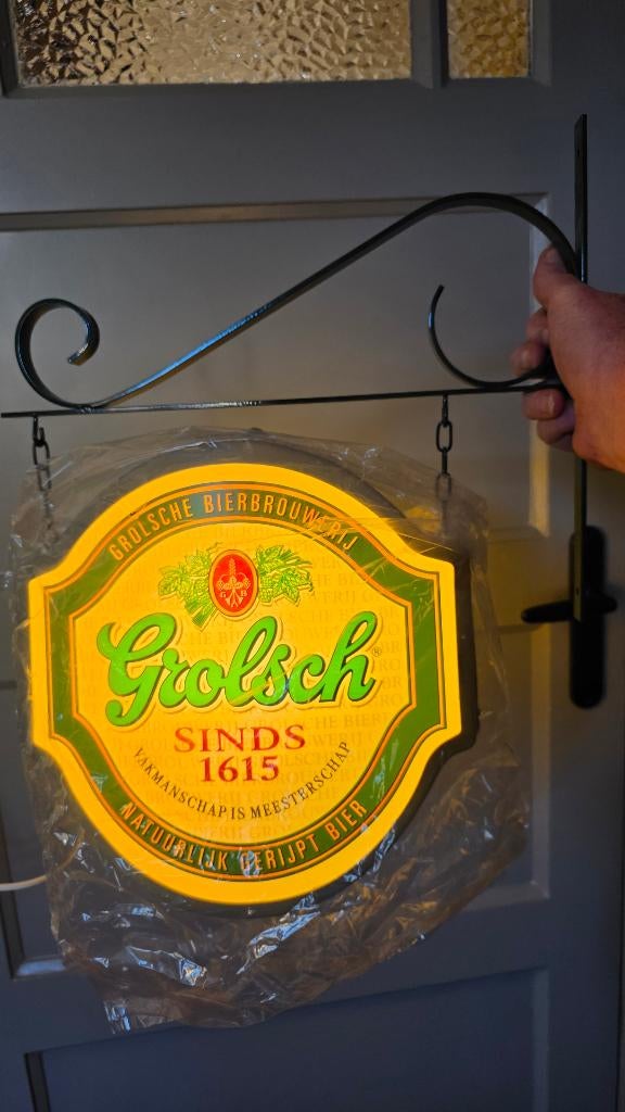 Grolsch lichtbakje, Verzamelen, Biermerken, Nieuw, Reclamebord, Plaat of Schild, Grolsch, Ophalen of Verzenden