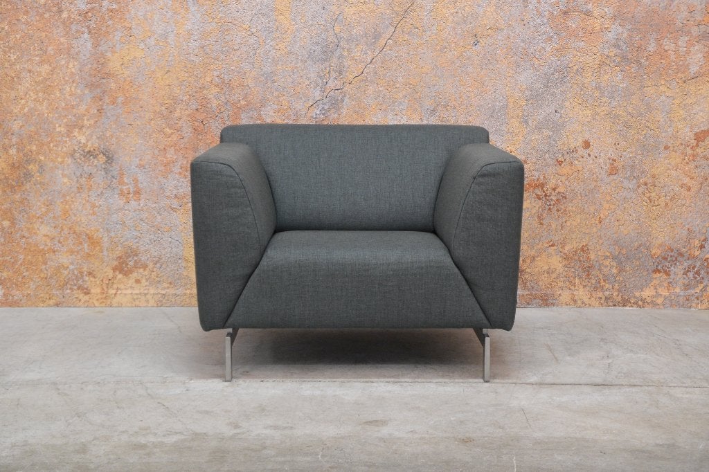 ZGANieuw grijsgroene stoffen Rolf Benz Linea design fauteuil, Huis en Inrichting, Leolux gelderland harvink rolf benz jori design on stock montis