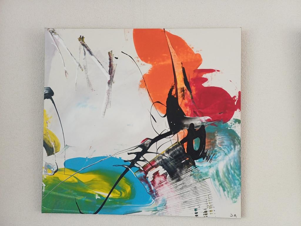 2 Abstracte schilderijen, Juanito Alvarez, Ophalen of Verzenden