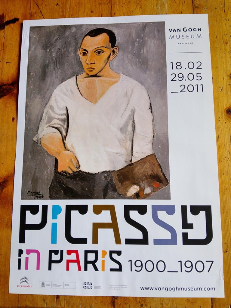 Picasso in Parijs 1900-1907 Van Gogh Museum Poster, Ophalen of Verzenden, A1 t/m A3, Overige onderwerpen, Rechthoekig Staand