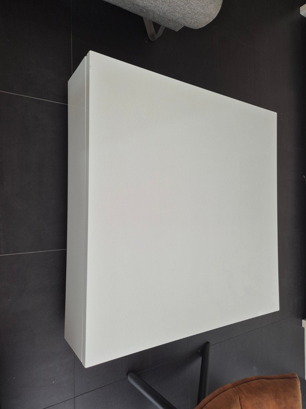 Witte salontafel met 2 lades, Huis en Inrichting, Kasten | Dressoirs, Ophalen, Minder dan 50 cm, Gebruikt, Modern, functioneel