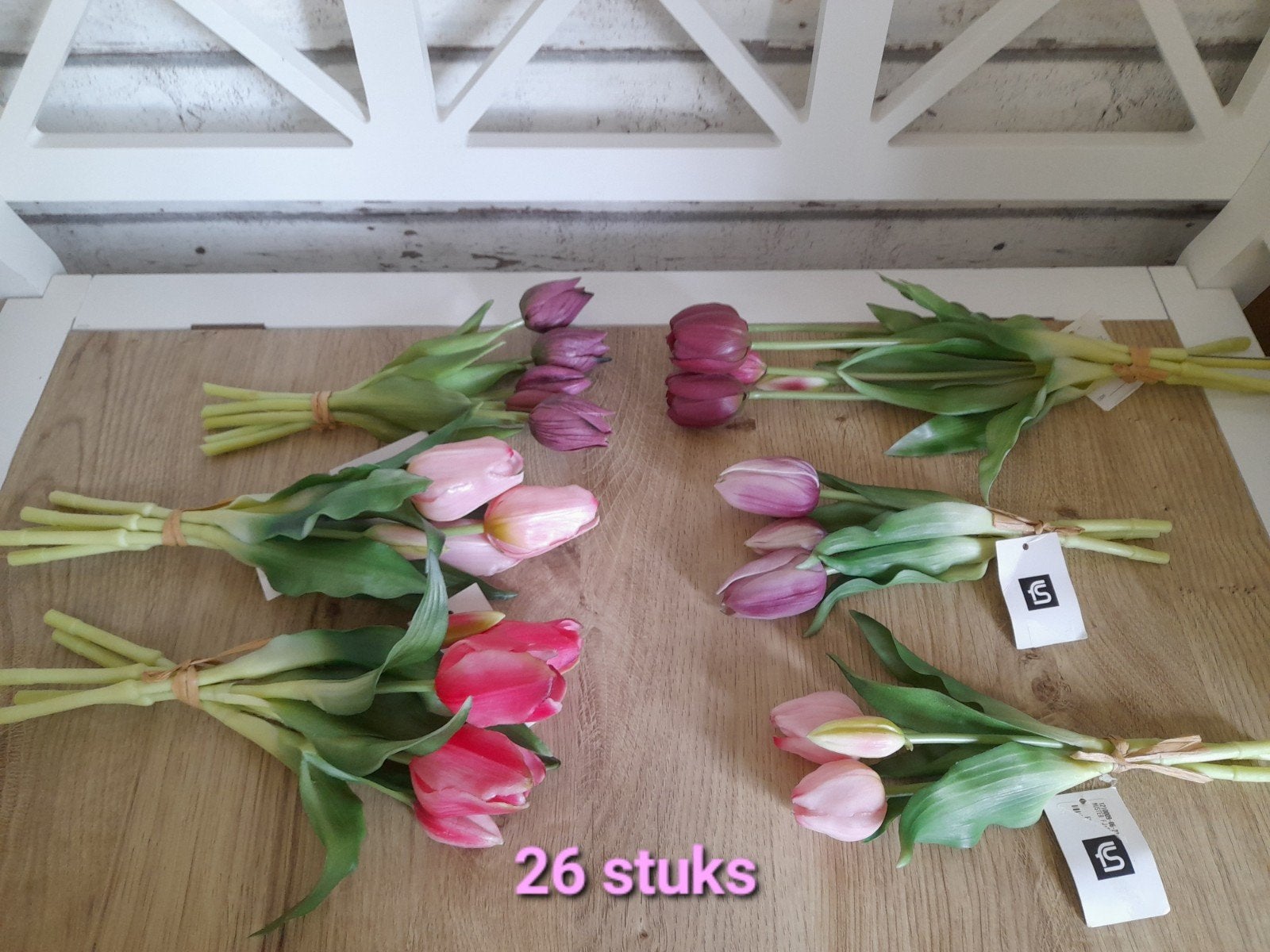 siliconen real touch tulpen, rozekleurig, Huis en Inrichting, Woonaccessoires | Kunstplanten en Kunstbloemen, Verzenden, Binnen