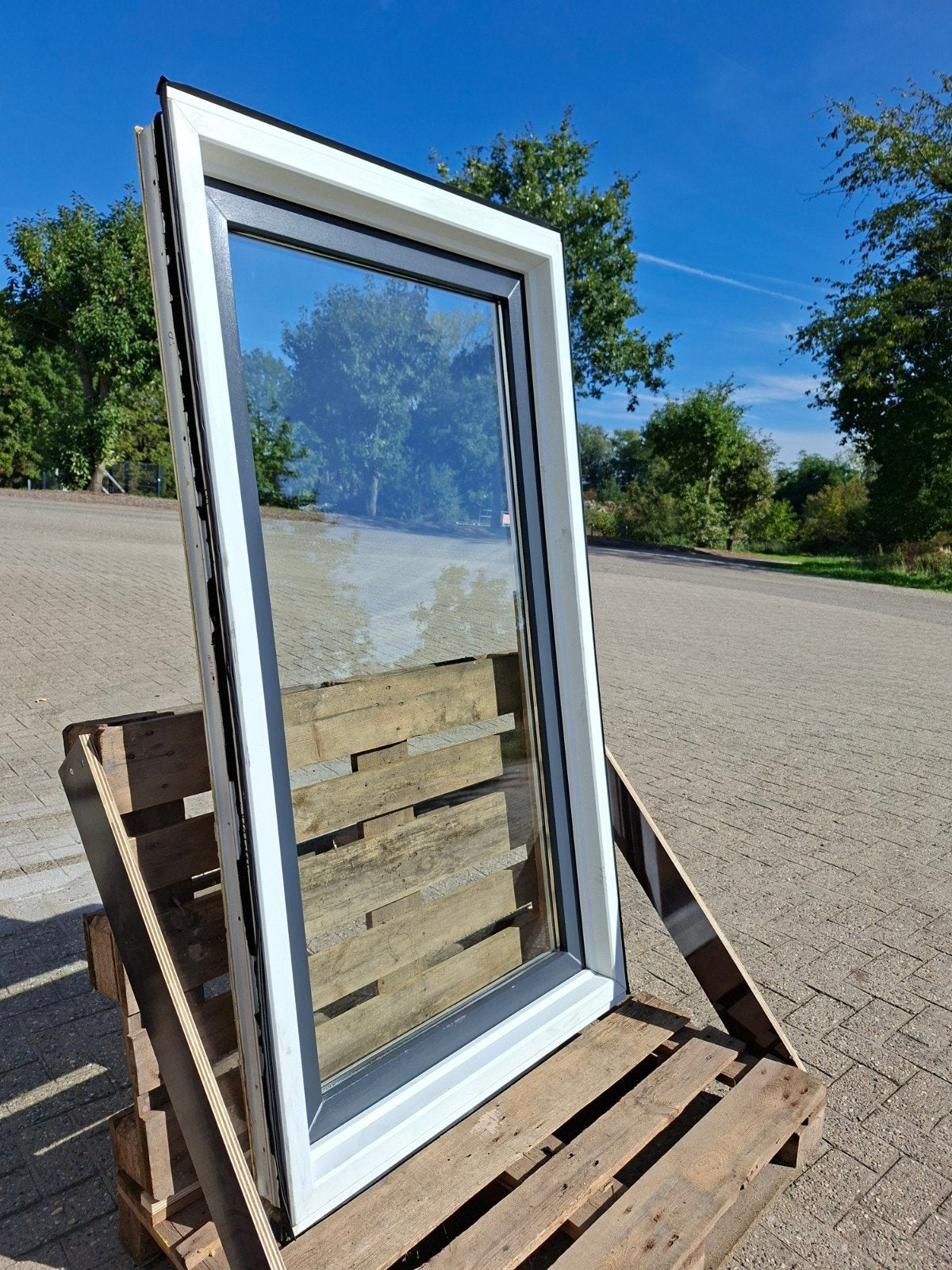 Raamen kunstof, draai kiep., Kunststof, Gebruikt, Raamkozijn, Inclusief glas