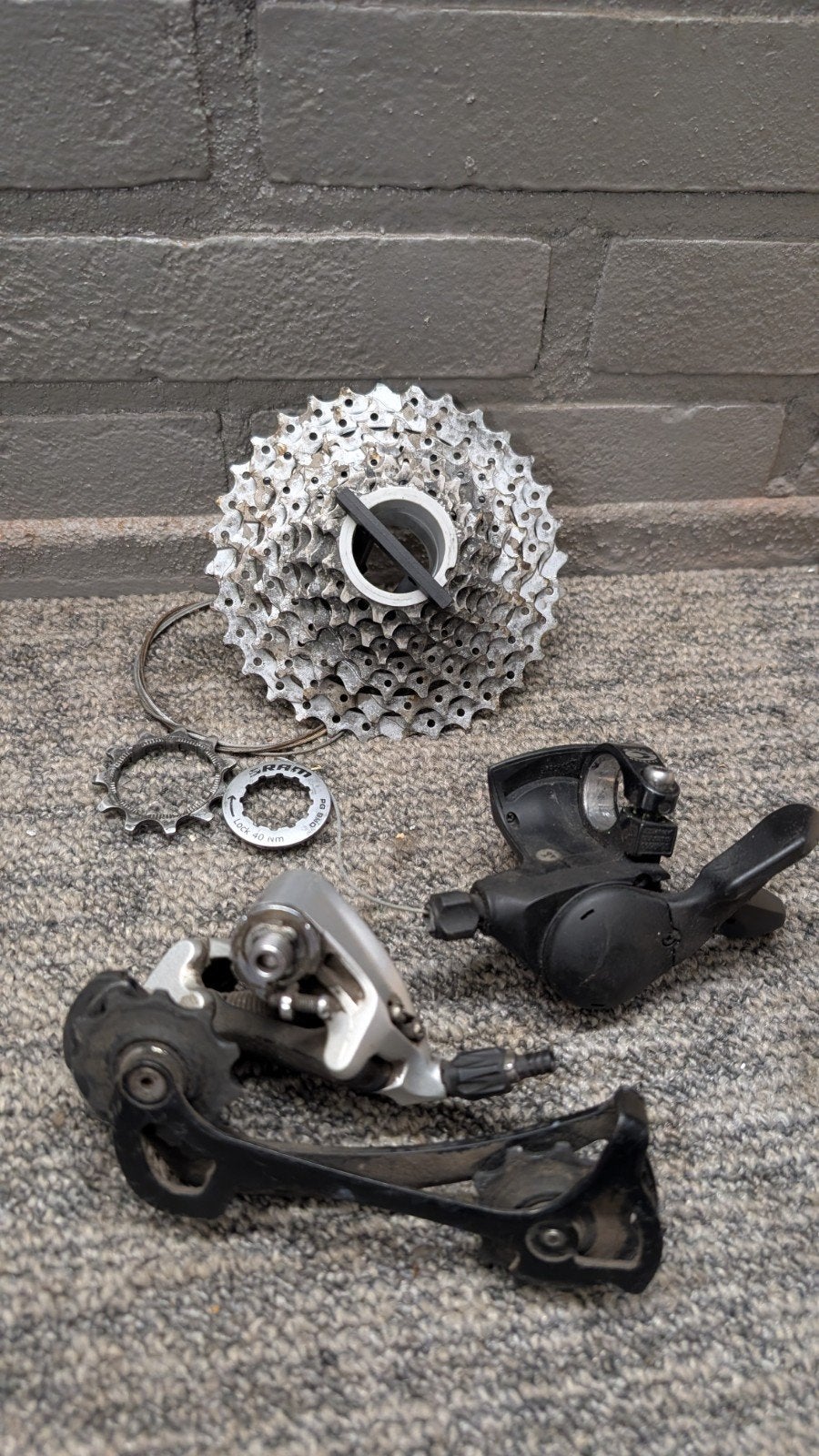 Shimano Deore 9 speed groepset met crankset, Fietsen en Brommers, Gebruikt, Stuur, Ophalen of Verzenden, Shimano Deore XT