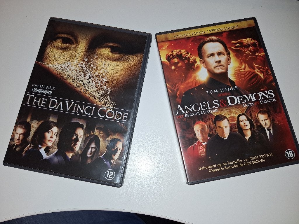 2x DVD: Da Vinci Code en Angels & Demons (Tom Hanks), Vanaf 12 jaar, Ophalen of Verzenden, Zo goed als nieuw, Psychologische thriller