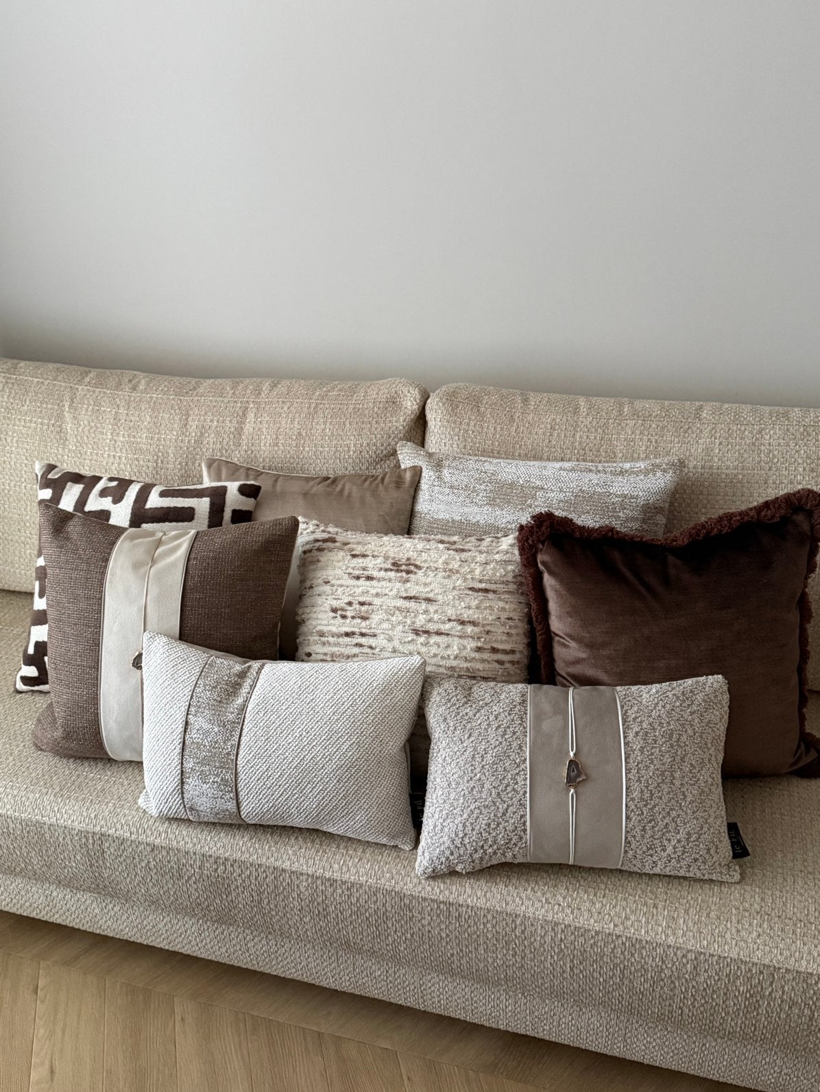 Nieuwe handgemaakte kussens, Overige merken, Beige, Afneembare hoes, Vierkant