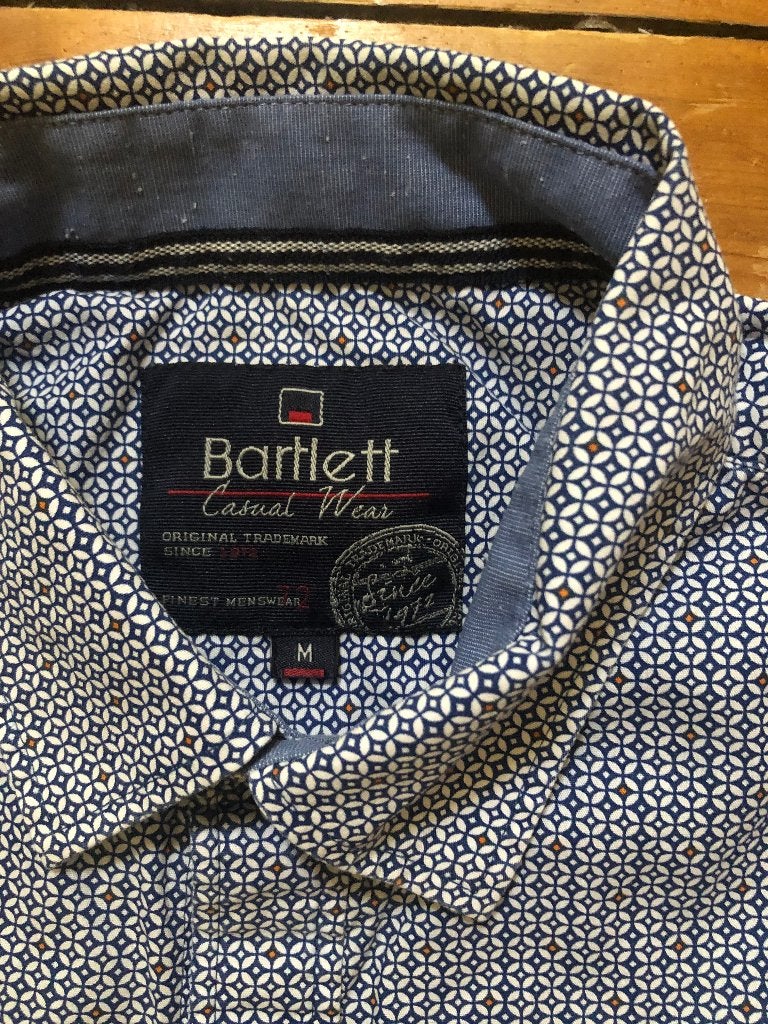 Bartlett Katoenen Overhemd – Blauw/Wit – Maat M – Als nieuw, Kleding | Heren, Overhemden, Blauw, Bartlett, Zo goed als nieuw, Halswijdte 39/40 (M)