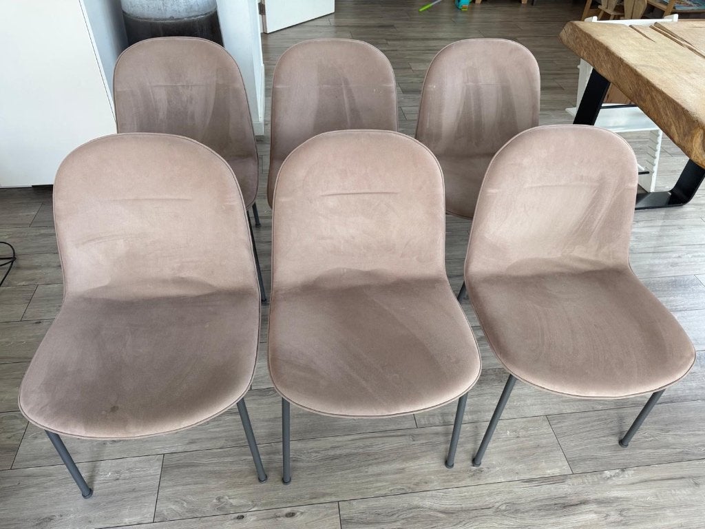 6x Eettafel stoelen, Huis en Inrichting, Ophalen, Gebruikt, Metaal, Grijs