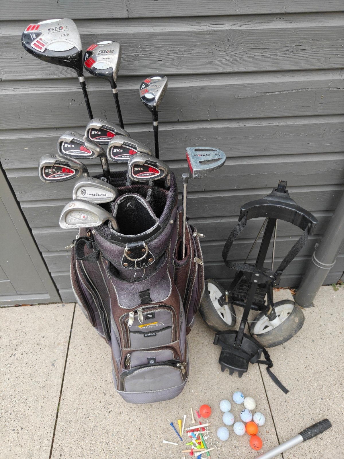 Complete golfset skymax heren R.H. + tas + trolley, Ophalen of Verzenden, Zo goed als nieuw, Set, Overige merken