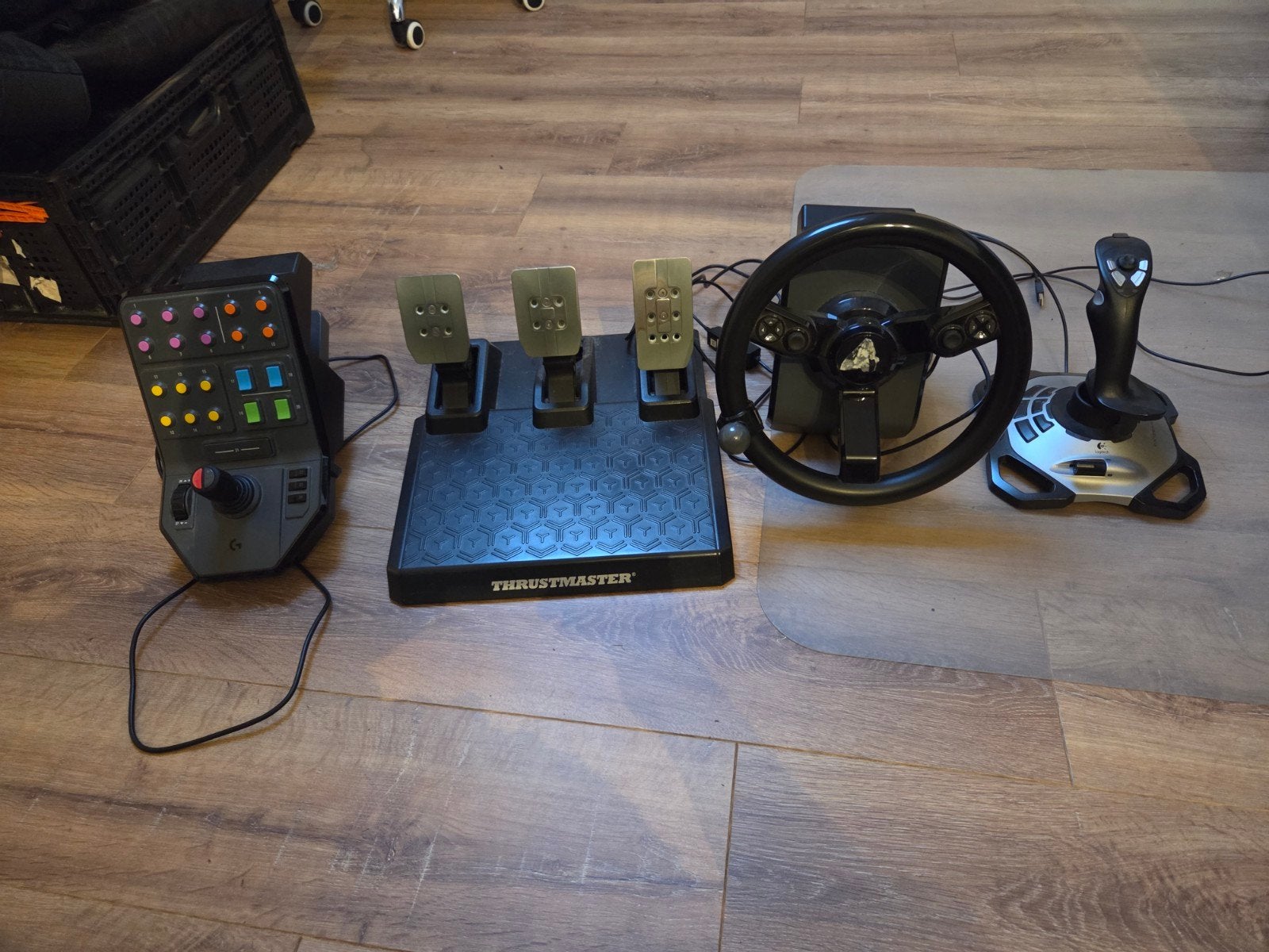 Farming stuur + pedalen + joystick, Ophalen, Racestuur, Gebruikt, Force feedback