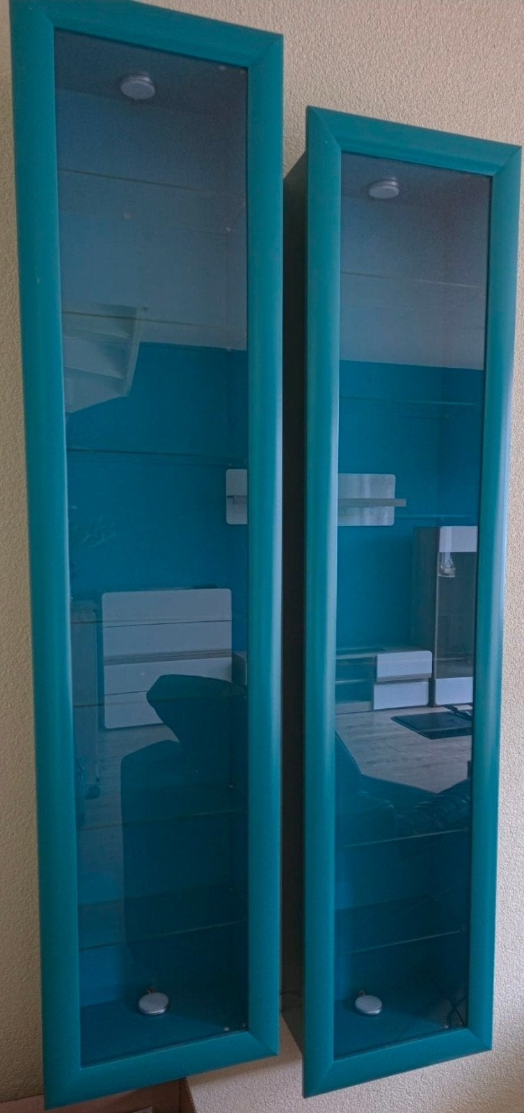 Twee nette vitrinekasten, Huis en Inrichting, Kasten | Lockerkasten, Ophalen, Gebruikt