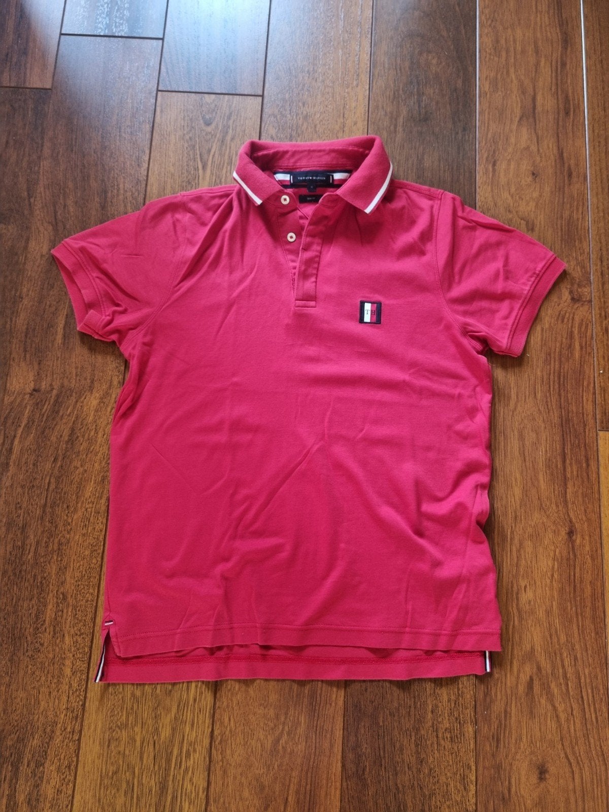 Tommy Hilfiger polo rood Maat M, Maat 48/50 (M), Tommy Hilfiger, Ophalen of Verzenden, Zo goed als nieuw