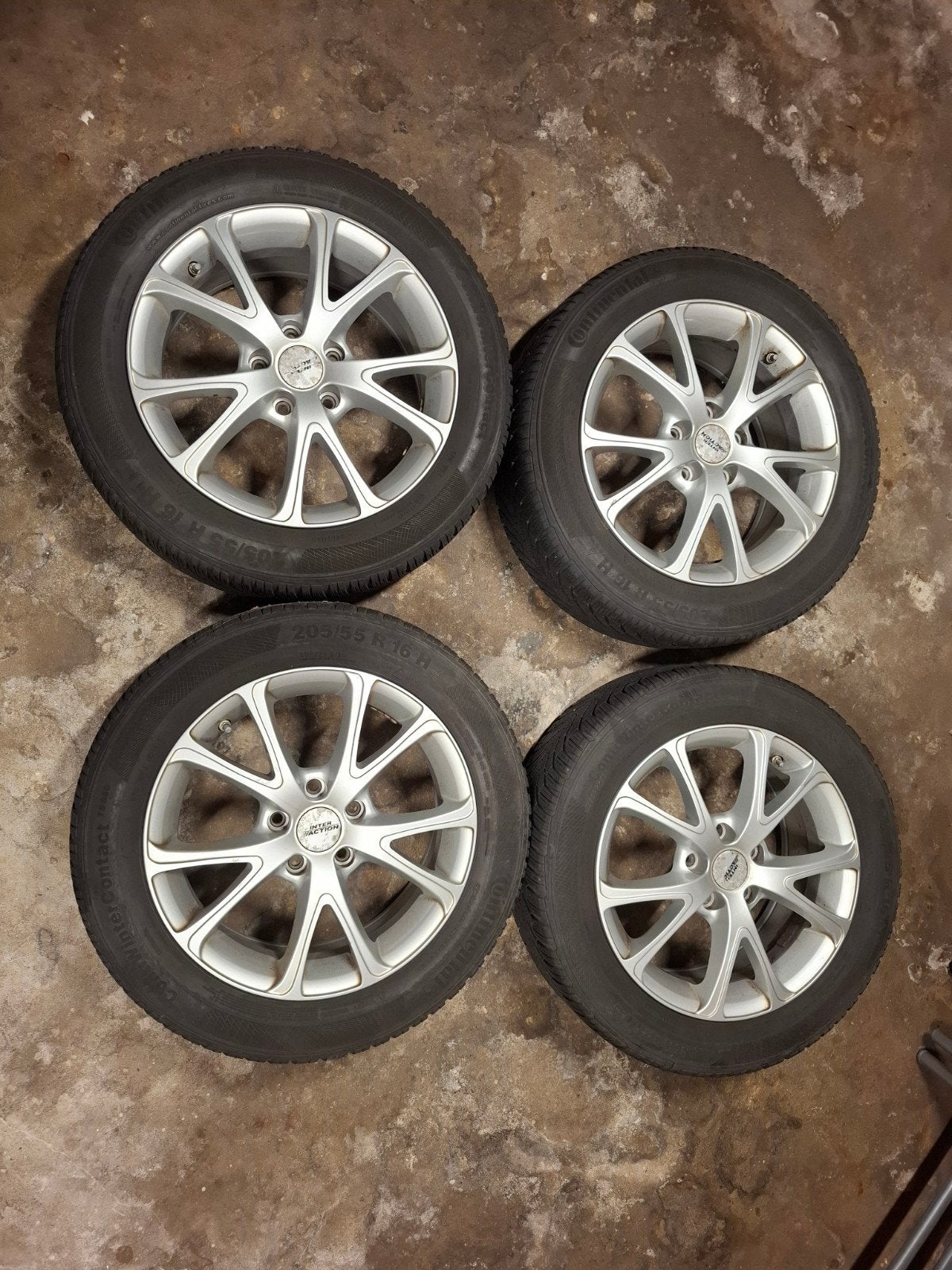 4x Aluminium velg met winterband Ford Focus titanium 2016, Ophalen, Gebruikt, 16 inch, Banden en Velgen