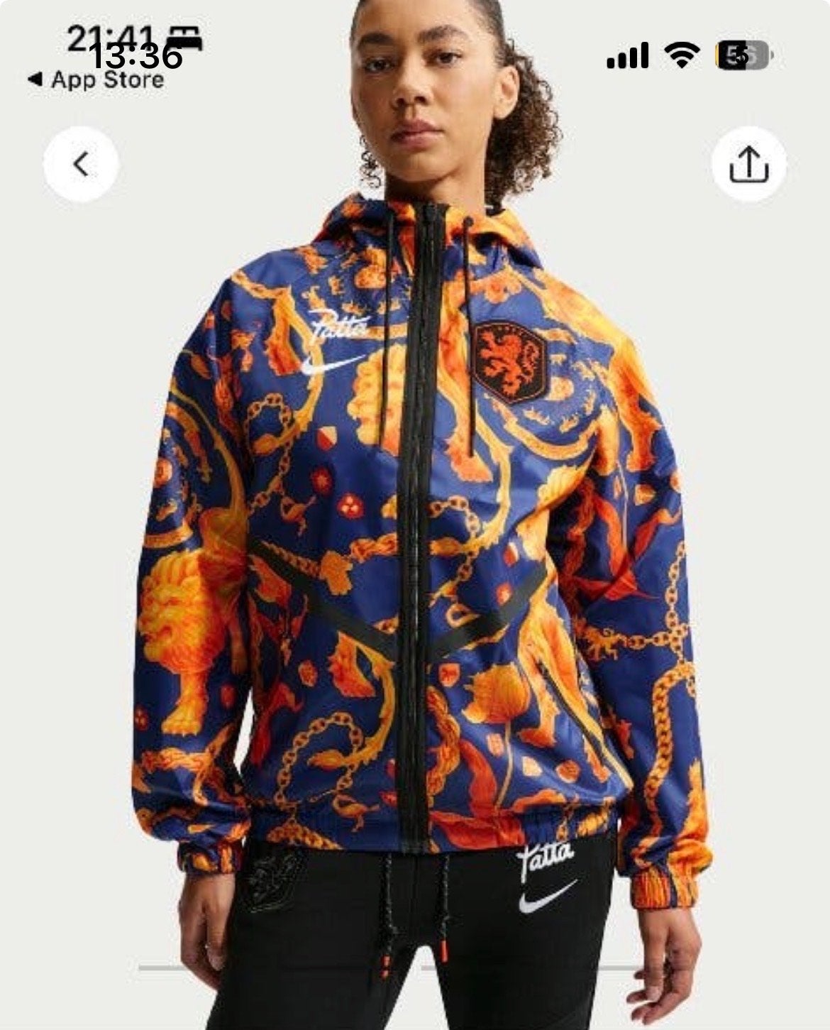 Patta x Nike Oranje Anthem Jacket, Ophalen of Verzenden, Zo goed als nieuw, Maat 38/40 (M), Blauw