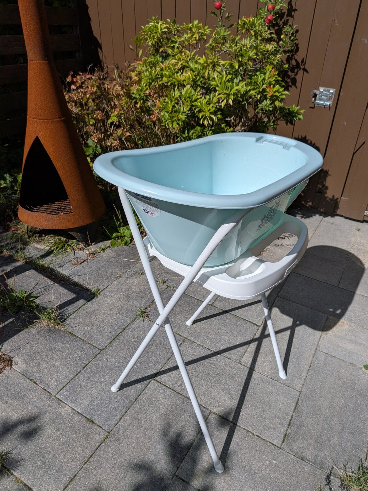 zgan babybadje op standaard en met badthermometer, Kinderen en Baby's, Badjes en Verzorging, Ophalen, Zo goed als nieuw, Badje