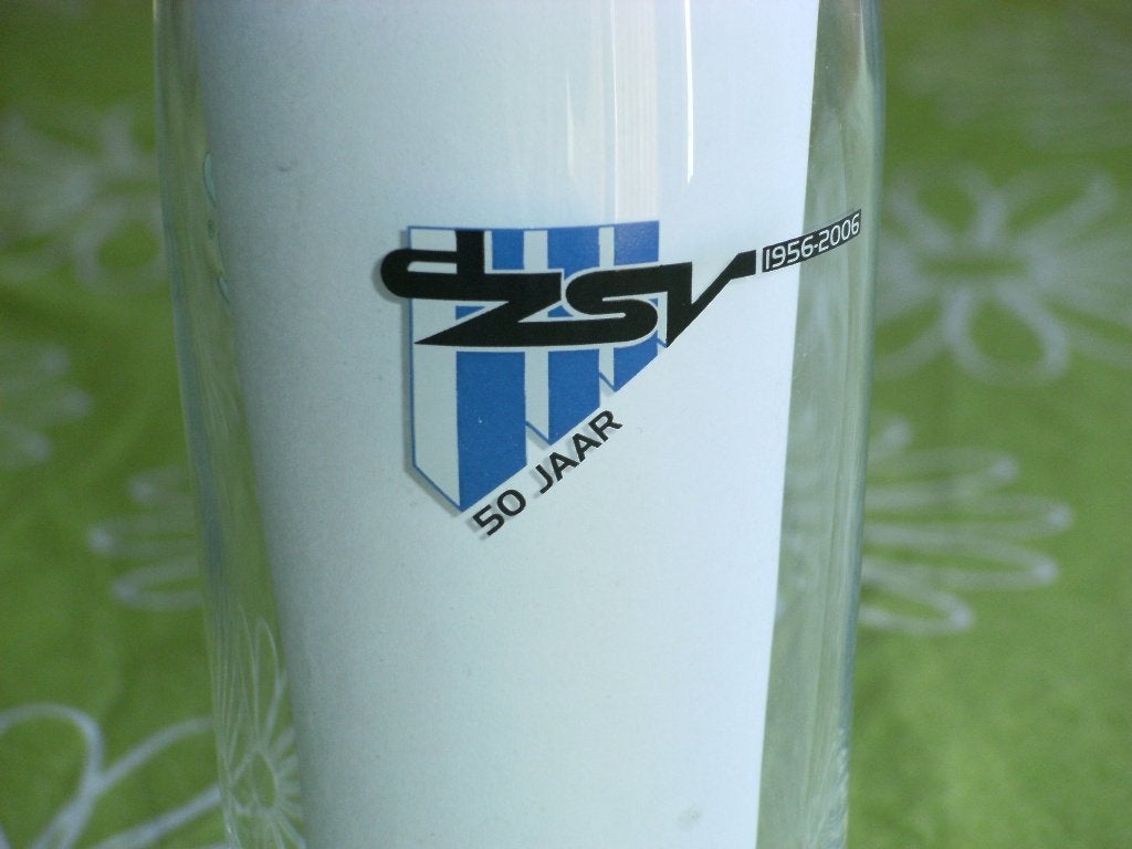 Grolsch dubbeldruk DZSV 50 jaar voetbalvereniging Dinxpero, Ophalen of Verzenden, Zo goed als nieuw, Glas of Glazen, Grolsch