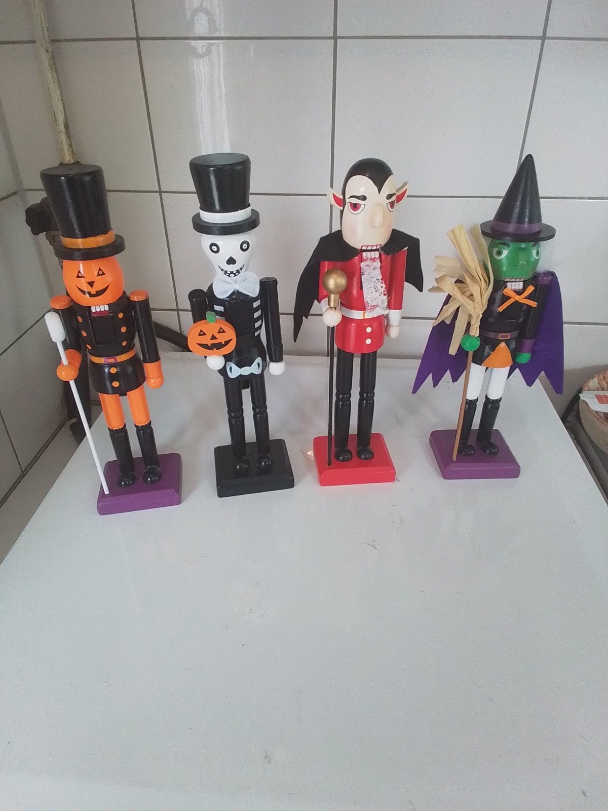 4 Houten Notenkrakers - Halloween Thema, Ophalen of Verzenden, Gebruikt