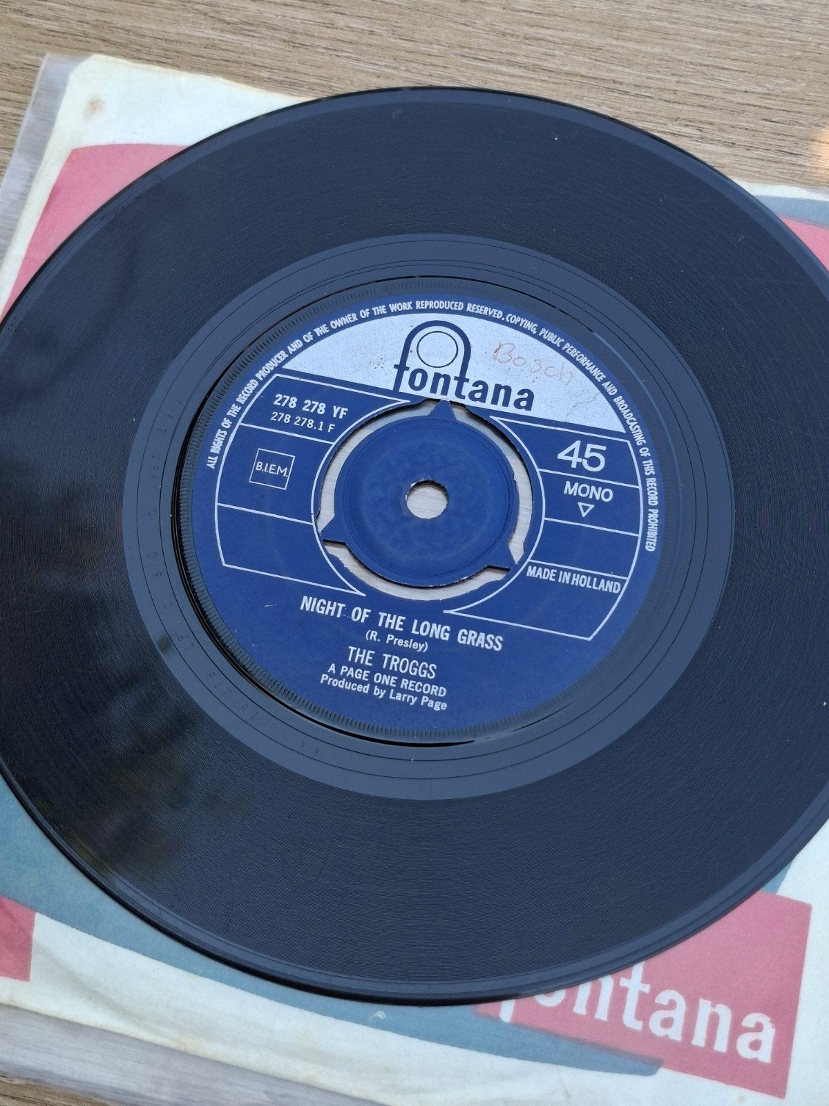 The Troggs - Girl in Black-Night of the Long Grass (Single), Cd's en Dvd's, Vinyl Singles, Gebruikt, 7 inch, Ophalen of Verzenden