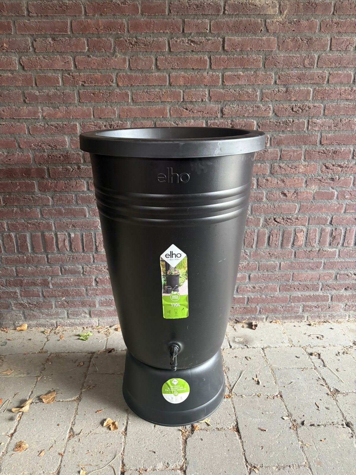 Nieuwe Elho regenton 110 liter incl aansluitset, 75 tot 150 liter, Ophalen, Nieuw, Met kraantje