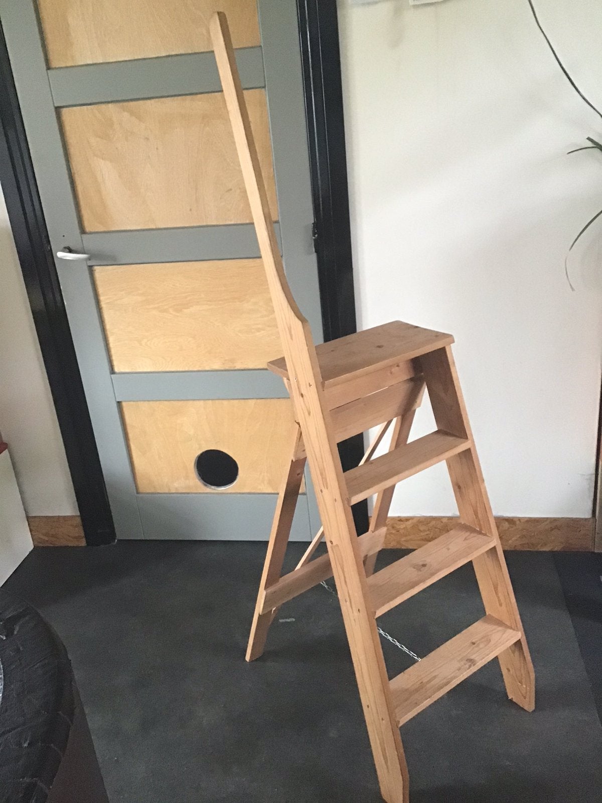 Vintage houten bibliotheek trap.handgemaakt 1984 goede staat, Ophalen, Zo goed als nieuw