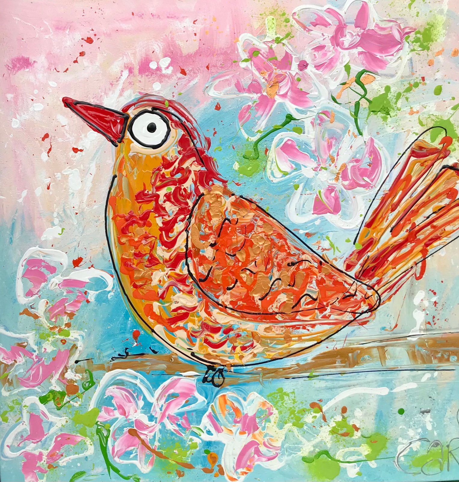 Kleurrijke vrolijke kunst carin, Ophalen
