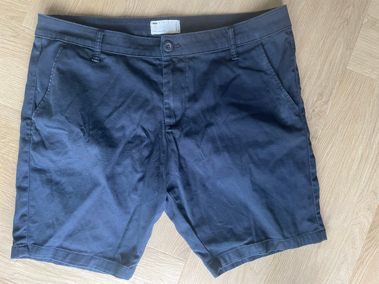 ASOS DESIGN marineblauwe chino shorts W36, Ophalen of Verzenden, Zo goed als nieuw, Overige maten, Blauw