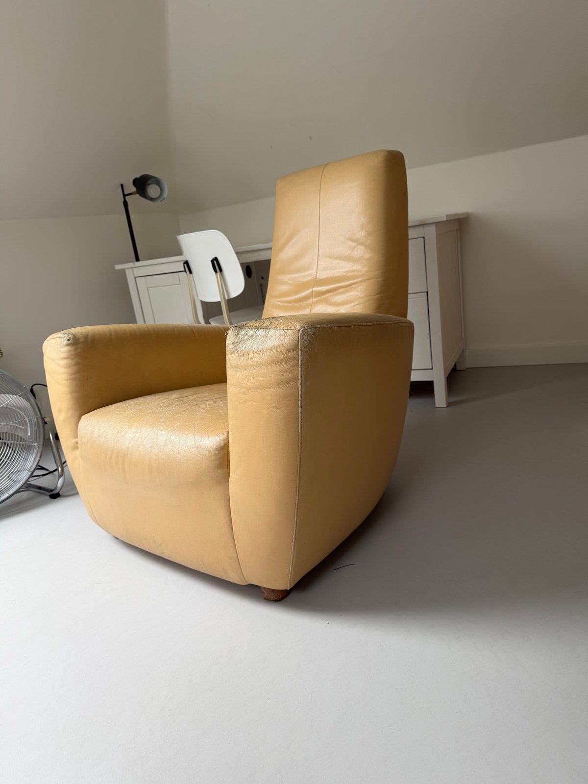 LABEL Longa fauteuil Gerard van den Berg designklassieker, Huis en Inrichting, Ophalen of Verzenden, Gebruikt, Leer, 75 tot 100 cm