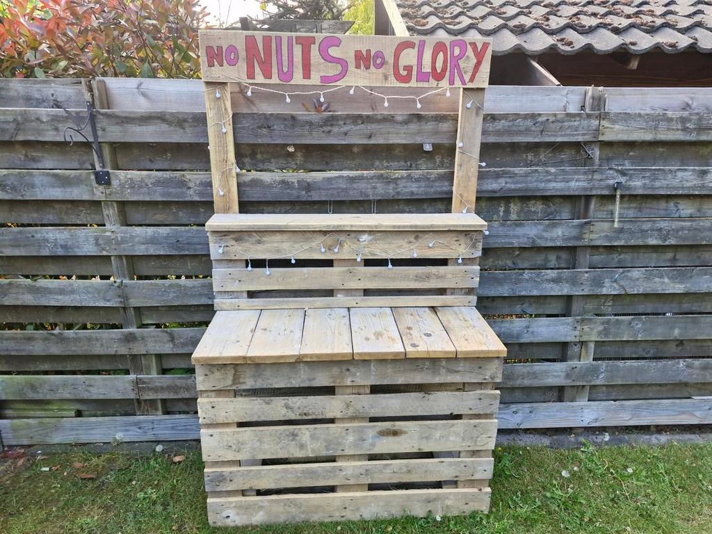 Unieke handgemaakte palletkraam - 'No Nuts No Glory', Ophalen of Verzenden