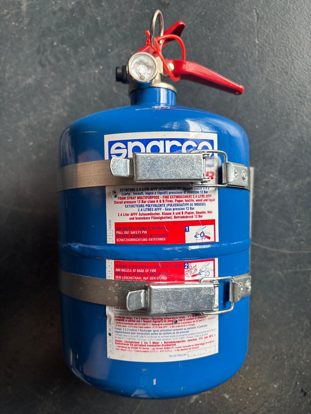 Sparco 2.4L race brandblusser, beugels leeg, navulling nodig, Huis en Inrichting, Brandblussers en Brandkasten, Ophalen of Verzenden